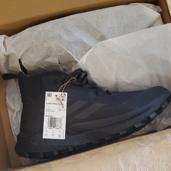 NWT Mens Adidas Terrex Free Hiker 2 GTX Black Hiking Boots Size 8.5 - Picture 5 of 9